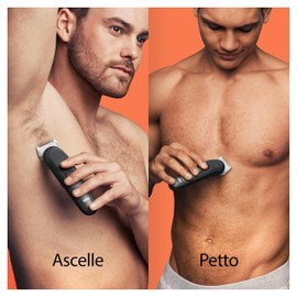 Braun Depilatore CorpoSeries 3 3340, Rifinitore Corpo da Uomo, per Radere Petto, Ascelle, Inguine e Molto Altro, Pettini Inclusi da 1 mm e 3 mm, Tecnologia SkinShield per un Uso Delicato, Lavabile