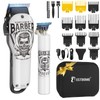 BESTBOMG® Hair Clippers & Trimmer Ceramic T-Blade Cordless Haircut Sets