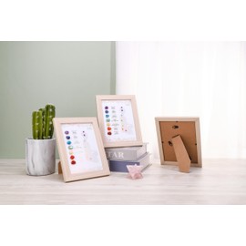 Jovivi 7 Chakras Crystals and Healing Stones Photo Frame Wood Picture Frame for Wall Tabletop Display Meditation Yoga Table Home Decor Gifts