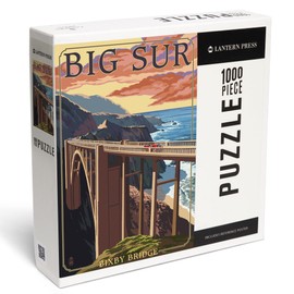 Lantern Press California Coast, Bixby Bridge, 1000 Piece Jigsaw Puzzle for Adults, Made in USA with Reference Poster