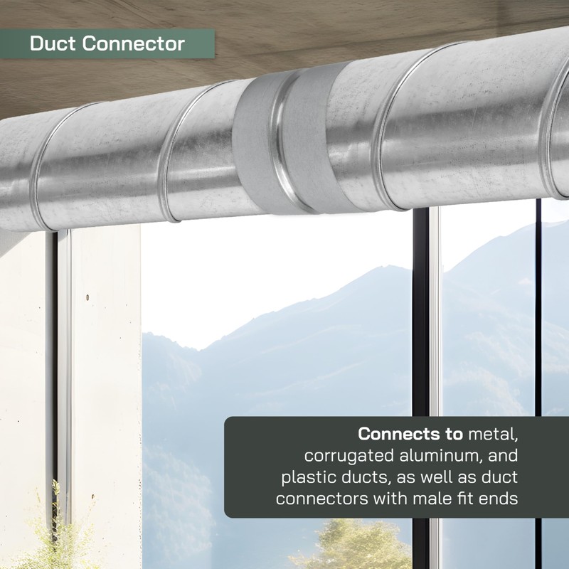 Vent Systems 8'' Inch Galvanized Steel Duct Connector - Round