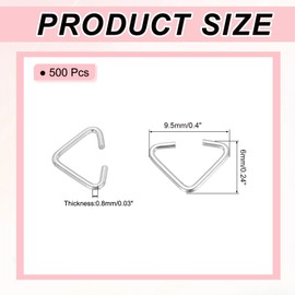 PATIKIL Triangle Open Jump Rings, 500 Pcs Open Jump Rings Bulk Triangle Pinch for Jewelry Making Supplies DIY Craft Keychains Necklaces Earrings,Silver Tone, 9.5x6mm
