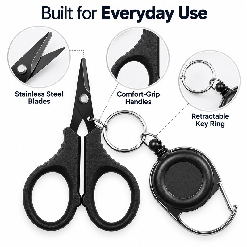 Fishing Line Scissors for Braid & PE Line – Titanium-Coated