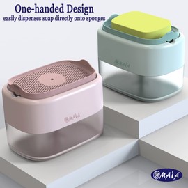 OMAIA Dish Soap Dispenser for Kitchen Sink - Pink Kitchen Gadgets 2023 - dishwashing Liquid Dispenser for Kitchen - Sink Countertop Organizer - Kitchen Soap Dispenser with Sponge Holder