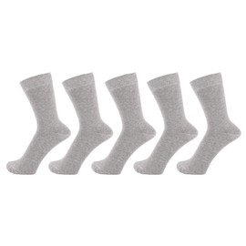 ZAKIRA Finest Combed Cotton Dress Socks in Plain Colours for Men, Women - 5 Pack, 6-10 (UK), Light Grey Melange