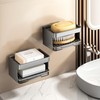 YISMAN Wall Mounted 2 Tier Soap Dish for Shower, No