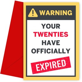 Funny 30th Birthday Card for Men and Women - Your Twenties Have Expired - Brother, Sister, Son, Daughter - Humorous Happy Birthday Card for Him or Her, Funny Bday Cards, 30