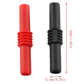 E-outstanding 4PCS 4mm Banana Socket Female to Female Adapter Coupler Connector Extension Insulated Banana Plug Connectors, Black Red