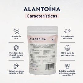Hebbe - Alantoína Pura, Cicatrizante y Suavizante para Piel Irritada y Sensible, 500 g