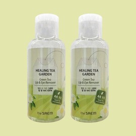 The Saem [더샘] 힐링 티 가든 그린티 립 앤 아이 리무버 150mlx2개 [The Same] Healing Tea Garden Green Tea Lip & Eye Remover 150ml x 2