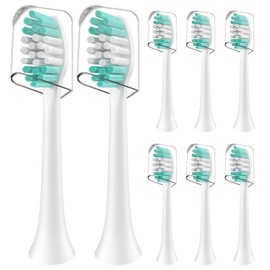 Replacement Toothbrush Heads Compatible with Aquasonic Duo Pro and Vibe Series - 8 Pack Electric Brush Heads Compatible with Black Series and Black Series Pro, White