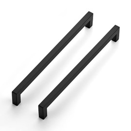 Ravinte 12 Pack 10 Inch Kitchen Square Cabinet Handles Matte Black Cabinet Pulls Black Drawer Pulls Kitchen Cabinet Hardware Kitchen Handles for Cabinets Cupboard Handles Drawer Handles