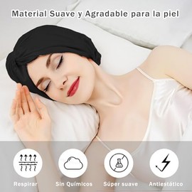 Gorro de Seda para Dormir, Gorro de Satin para Dormir Ajustable | Gorro de Cabello Rizado para Mujer con Banda Ancha Elástica, Gorro para Dormir, Gorr