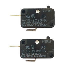 LONYE V-15-2C26-K Switch Snap Action Micro Switch Replacement for OMRON Switch Shurflo 2088 Series Pump 15A 125/250VAC (Normally Closed) (Pack of 2)