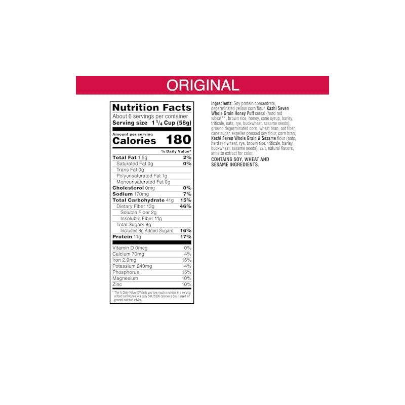 Generic KashiGo - Cold Breakfast Cereal - Vegan Protein -