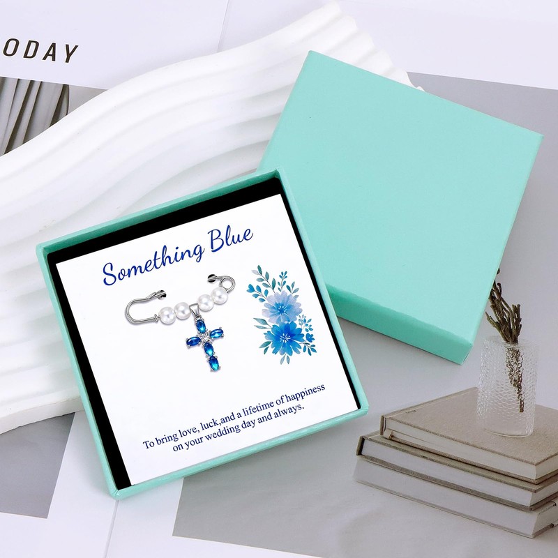 Bmpzery Something Blue Gift for Bride, Bridal Bouquet Charm -