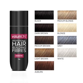 Hair Fibres x 2 Volume Keratin Hair Building Fibres for Thinning Hair - Immediately Conceals Thinning Areas for Fuller Thicker Hair - for Men and Women 28gx2 + Applicator (Medium Brown)