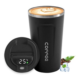 Termos para Café Acero Inoxidable, 510ml18oz Termo cafe, Temperatura Inteligente Botellas Pantalla para Conservación del Calor y el Frío, Ideal para  