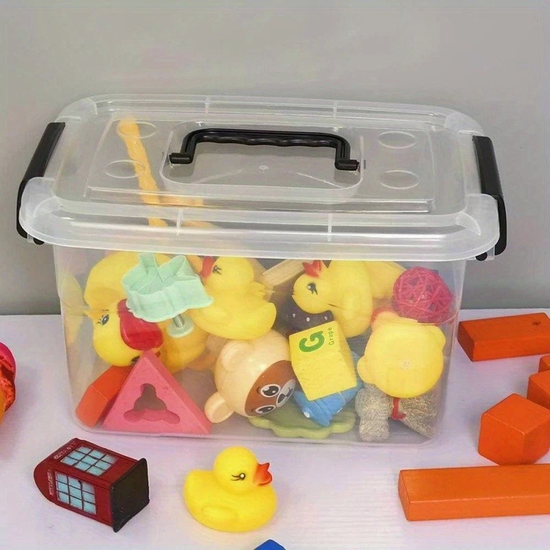 AYD 6PCS Stackable Storage Bins,Secure Snap-Lock Lids,Clear Plastic Organizer Boxes