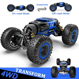 BEZGAR TD141 RC Cars - 1:14 Scale Remote Control Car, 4WD Transform 15 KMH All Terrains Crawler RC Stunt Car with Rechargeable Battery for Boys Kids