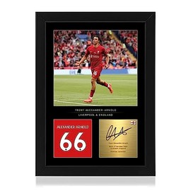 Win FC Trent Alexander-Arnold Signed A4 Framed Photo Display - Reproduced Digital Signature - Gift For Liverpool Fans