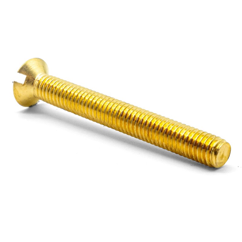 Hippo Hardware M4 (4mm X 30mm) Solid Brass Slotted Countersunk