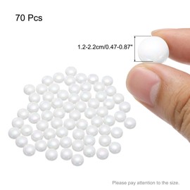 sourcing map Ceramics Beads,70pcs Flat Ceramics Gemstone Milky White Iridescent 0.23lbs (0.47-0.87") Ceramics Marbles Pebbles for Vase Fillers Aquarium Decor DIY Craft