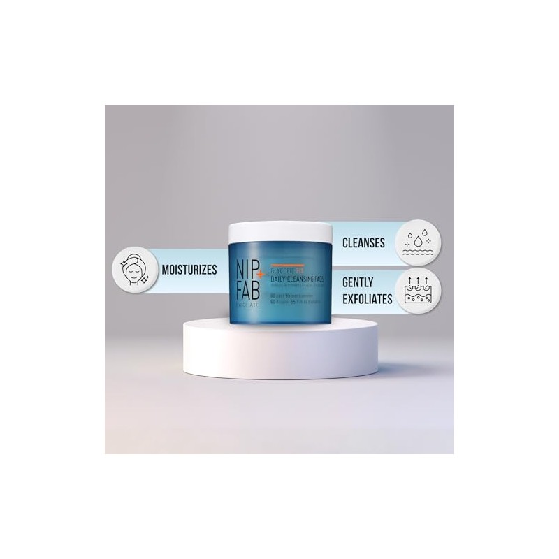 Nip + Fab Glycolic Fix Daily Cleansing Pads, 60 Pads