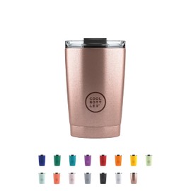 Cool Bottles - Tumbler - Thermobecher aus Edelstahl - 330 ml - Metallic Rose - Kaffeebecher - Höhe 14 cm - Kalte Getränke 10 Stunden und Heiße Getränke 5 Stunden - Luftdichter Deckel - BPA Frei