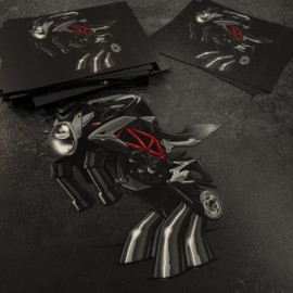 MV Agusta Brutale 800 Stickers - Set of 3 KissCut Motorcycle Decals - Black