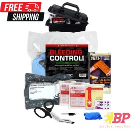 MediTac Bleeding Control First Aid Kit in Plastic Case Emergency Stocked Kit