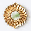 DecorContreras Handmade Small Gold Round Mirror 6in | Peruvian Hand-Carved