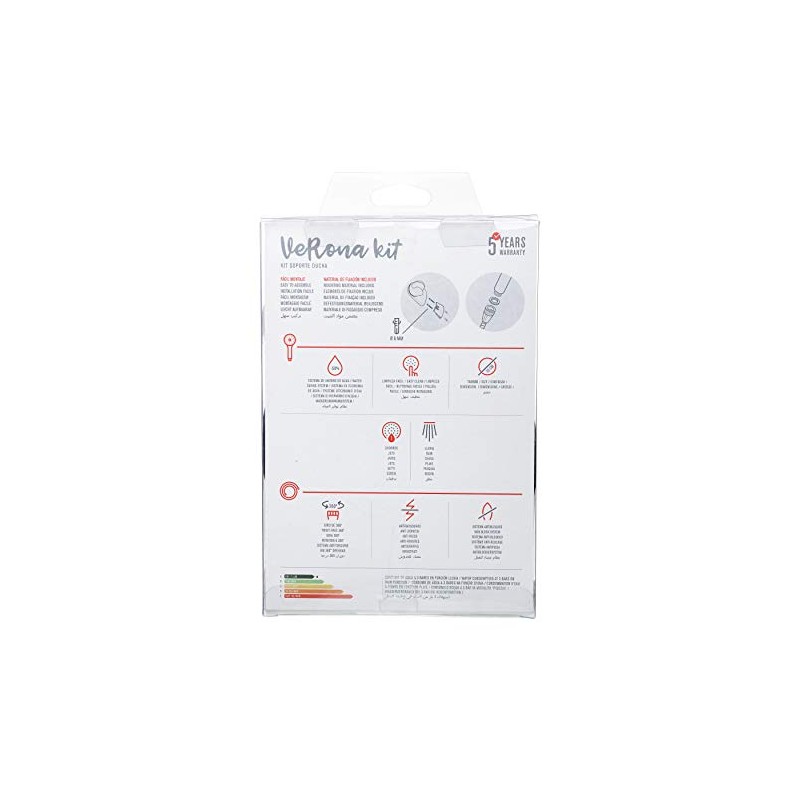 TATAY 1-function black ABS shower holder kit, including multi-position holder,