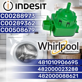 Pressure Switch Washing Machine with the Original Code 481010906695 C00288973 C00289362 C00508679 for Indesit 482000023288 482000088621 for Whirlpool - MADE IN ITALY - Warranty 10 Years - MONTERAL