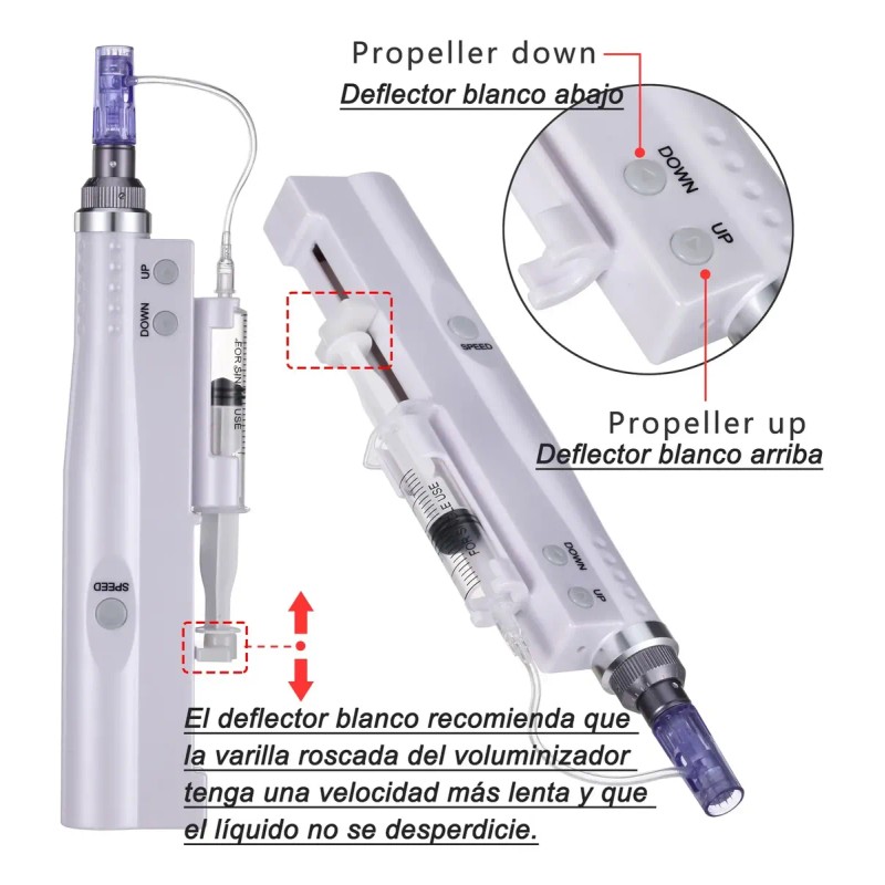 Dermapen Hydra Derma Pen Inalámbrico 2 Cartuchos- Cara/barba