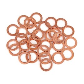 X AUTOHAUX Flat Copper Sealing Rings 12 x 17 x 1.5 mm Pack of 30
