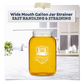 Nylon Mesh Gallon Strainers – 2 Pack – 3.75 Inch Strainer Diameter Size - Perfect Fit for 4.3" (110mm) Standard Gallon Jar & Bowl Openings – For Straining, Fermentation, & All Around Kitchen Use