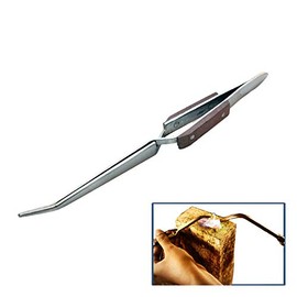 Tweezers Soldering Self Closing Fiber Grip Cross Locking 6-1/2" Bent