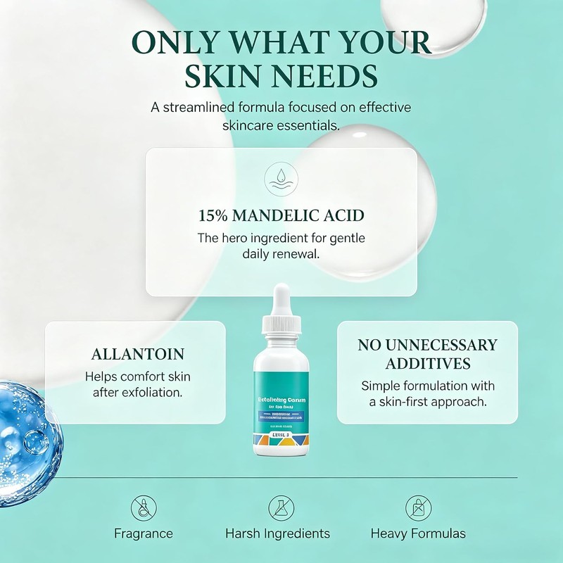 15% Mandelic Acid Serum for Face – Gentle AHA Exfoliant