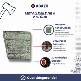ABAZO - Set of 2 Wedges for Axes, Handle and Hammers Small Wooden Wedges Splitting Wedge Wood Splitter Splitting Hammer Splitting for Wood Garden - Wedge nr6# 2 Pieces