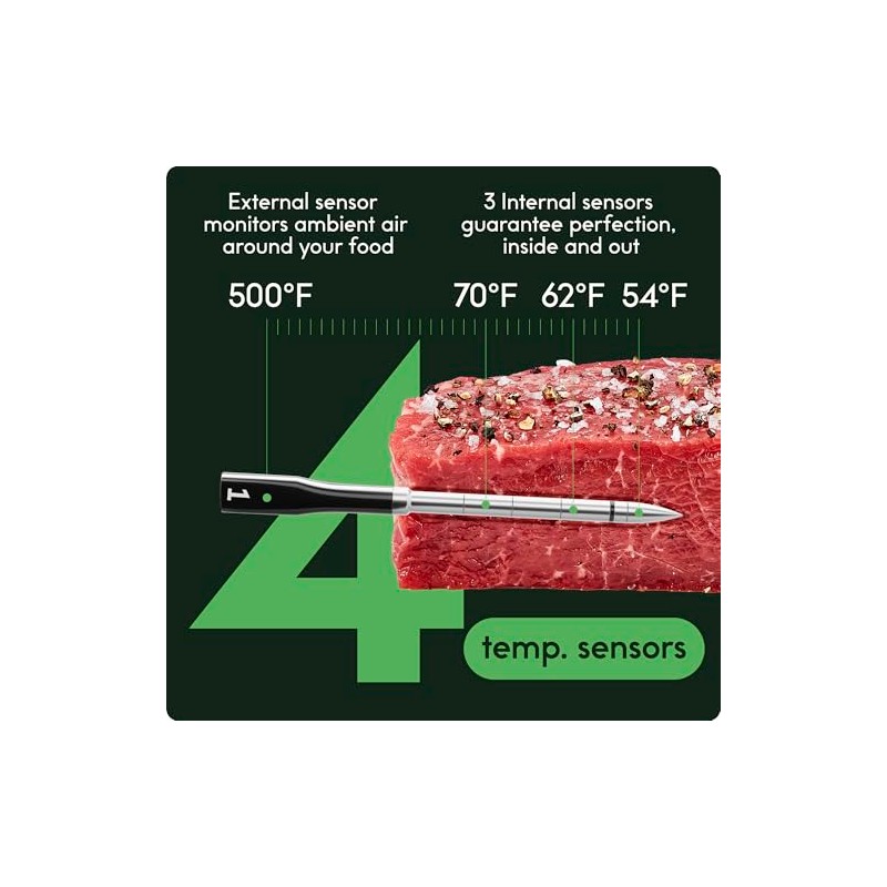 Chef iQ - Termómetro inalámbrico inteligente de carne con sonda