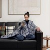 forestfish Wearable Blanket Poncho With Pockets And Buttons, Flannel Shawl