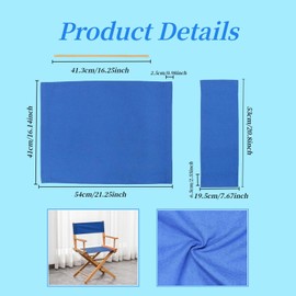 Wonafa 1 Set Director Chair Canvas Replacement with Wood Stick,21.2" L x 16.1" W Portable Replacement Cover Canvas for Directors Chair,Casual Home Directors Chairs Replacements Canvas (Blue)