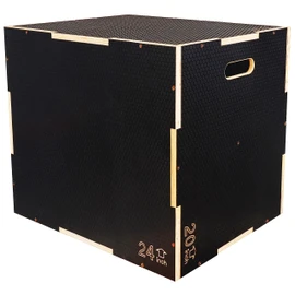 Signature Fitness 3 in 1 Non-Slip Wooden Plyo Box Plyometric Box Jumping Exercise, Multiple Sizes