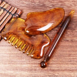 Healvian Tablero De Gua Sha 7 Piezas De Raspado Para Masaje Facial Y Corporal Herramienta De Masaje Para Cuidado Natural Uso En Casa Ayuda a Mejorar L