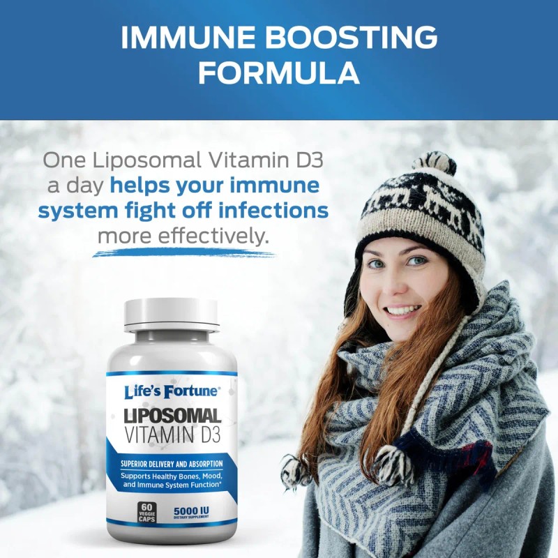 Lifes Fortune Vitamina D3 Liposomal 5000 Iu 60 Cpsulas