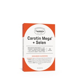 Astrid Twardy Carotin Mega+Selen Kapseln Anti-Aging & Zellschutz mit Betacarotin (Provitamin A), Vitamin C & E, Selen für gesunde, strahlende Haut & Immunabwehr, Nahrungsergänzungsmittel 60 Kapseln
