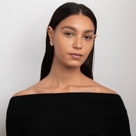 WANTED PIECES 14K Real Gold Plated Small Chunky Thick Hoop Earrings Minimalist Gold Earrings for Women and Girls - Jewelry for Women