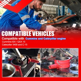 SMMS Black Piston Ring Compressor Remover Installer Tool for Cummins ISX/QSX 15, for Caterpillar 3400 and C-15 with a 5.4" Bore Replaces OE: PT-7040
