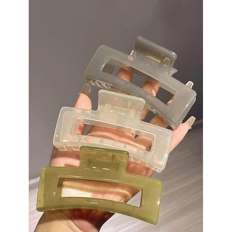 TEBIEKOY- Pinzas para el pelo extragrandes para mujer, pinzas rectangulares